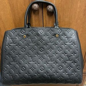 Authentic Louis Vuitton Monogram Empreinte Leather bag and matching wallet set